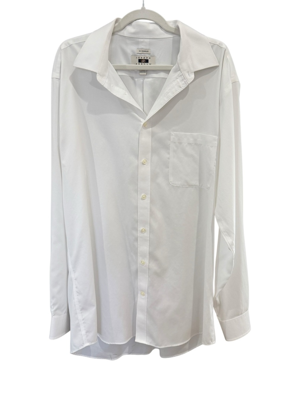 Joseph Abboud No Wrinkles White Dress Shirt 17 36/37 Tall 100% Cotton